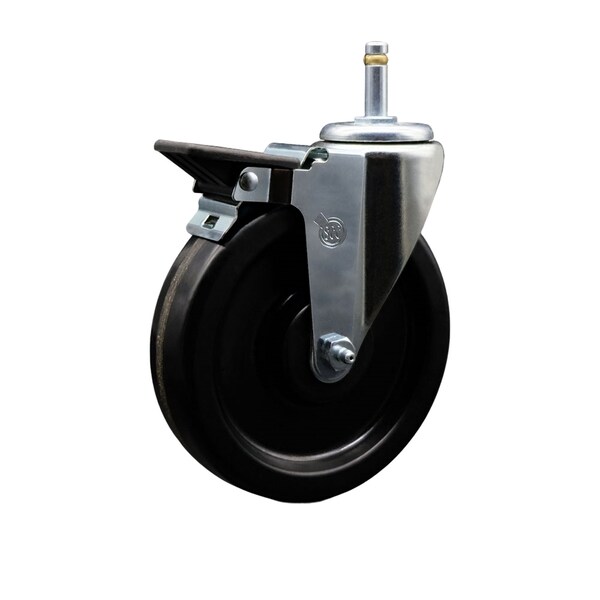 6'' Phenolic Wheel Swivel 7/16'' Grip Ring Stem Caster with Brake